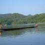 Thaïlande - Un long tail boat sur le lac pres de Loei